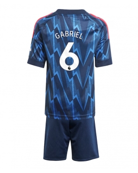 Billige Fotballdrakt Arsenal Gabriel Magalhaes #6 Replika Bortedraktsett Barn 2025-26 Kortermet (med bukser)
